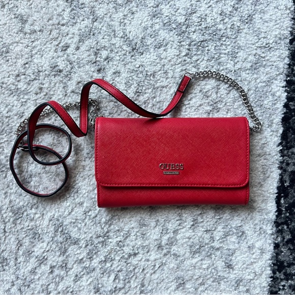 Red Campos Mini Shoulder Bag by GUESS Factory - Picture 6 of 8